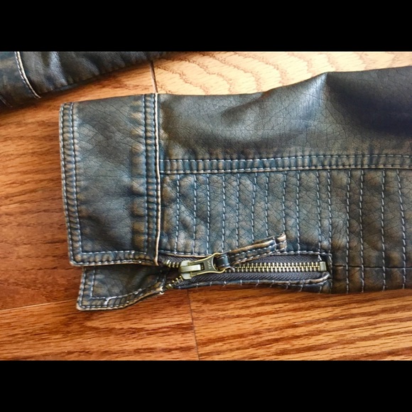 “Vegan” Leather Bomber Jacket - Picture 3 of 8